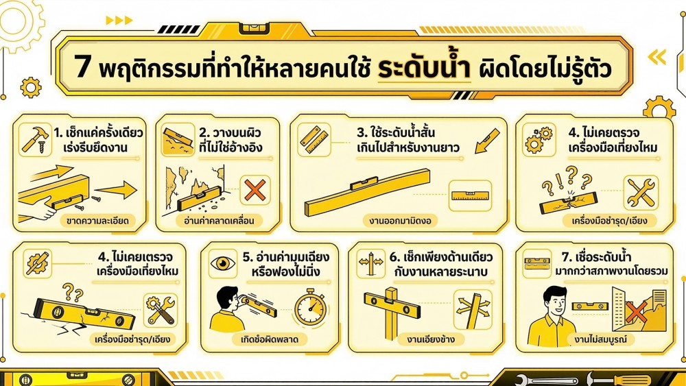 รู้หรือไม่ คุณอาจกำลังใช้ ระดับน้ำ แบบผิดๆโดยไม่รู้ตัว
