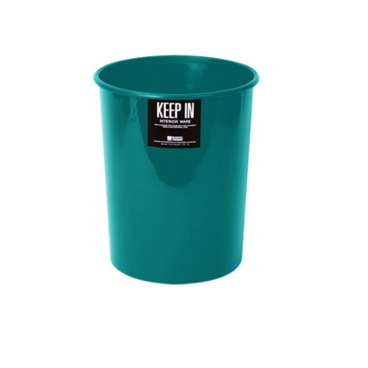 ถังขยะไม่มีฝาปิด KEEP IN H050300073 ทรงกลม สีเขียว ความจุ 8 ลิตร