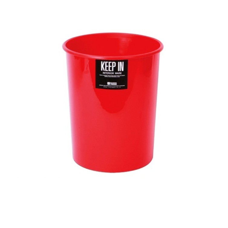 ถังขยะไม่มีฝาปิด KEEP IN H050300074 ทรงกลม สีแดง ความจุ 8 ลิตร