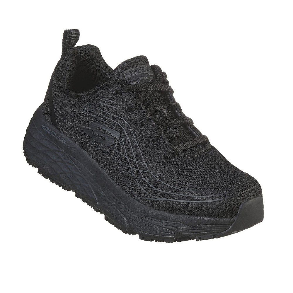 รองเท้าเซฟตี้ Skechers&nbsp;108016 Max Cushioning Elite Slip Resistant (Work Womens) สีดำ ซักเครื่องได้ พื้นกันลื่น ป้องกันอันตรายจากไฟฟ้า
