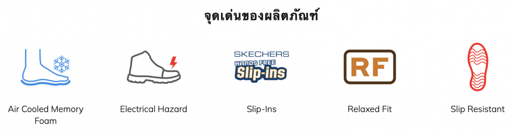 รองเท้าเซฟตี้ Skechers 108181 Work Squad Chaos RF Rodey (Work Womens) สีดำ พื้นกันลื่น ระบายอากาศได้ดี ป้องกันอันตรายจากไฟฟ้า