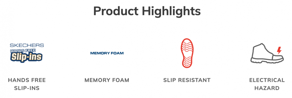 รองเท้าเซฟตี้ Skechers 108218 Nampa Cottonbud (Work Womens) สีดำ พื้นกันลื่น Memory Foam ป้องกันอันตรายจากไฟฟ้า