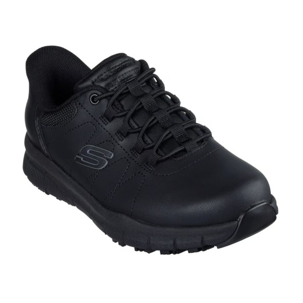 รองเท้าเซฟตี้ Skechers 108218 Nampa Cottonbud (Work Womens) สีดำ พื้นกันลื่น Memory Foam ป้องกันอันตรายจากไฟฟ้า