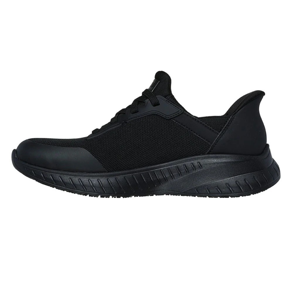 รองเท้าเซฟตี้ Skechers 108159 Work Squad Chaos SR Adelo (Work Womens) สีดำ พื้นกันลื่น ระบายความร้อนด้วยอากาศ Memory Foam ป้องกันอันตรายจากไฟฟ้า