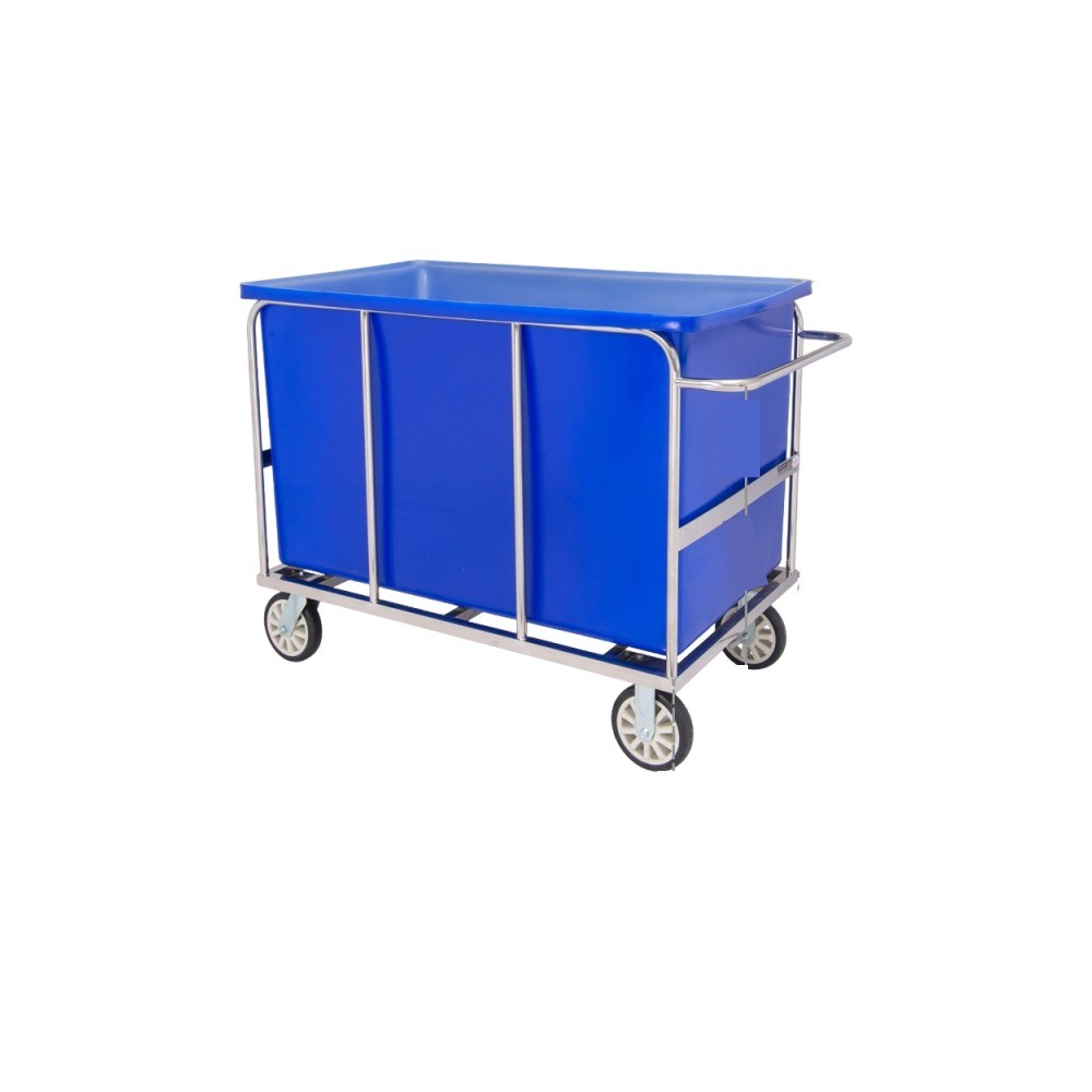 รถเข็นสแตนเลสไม่มีแฮนด์ JUMBO A061100006 รุ่น RTT07S TT070 สีน้ำเงินพร้อมถังหล่อขนาดใหญ่ 700 ลิตร
