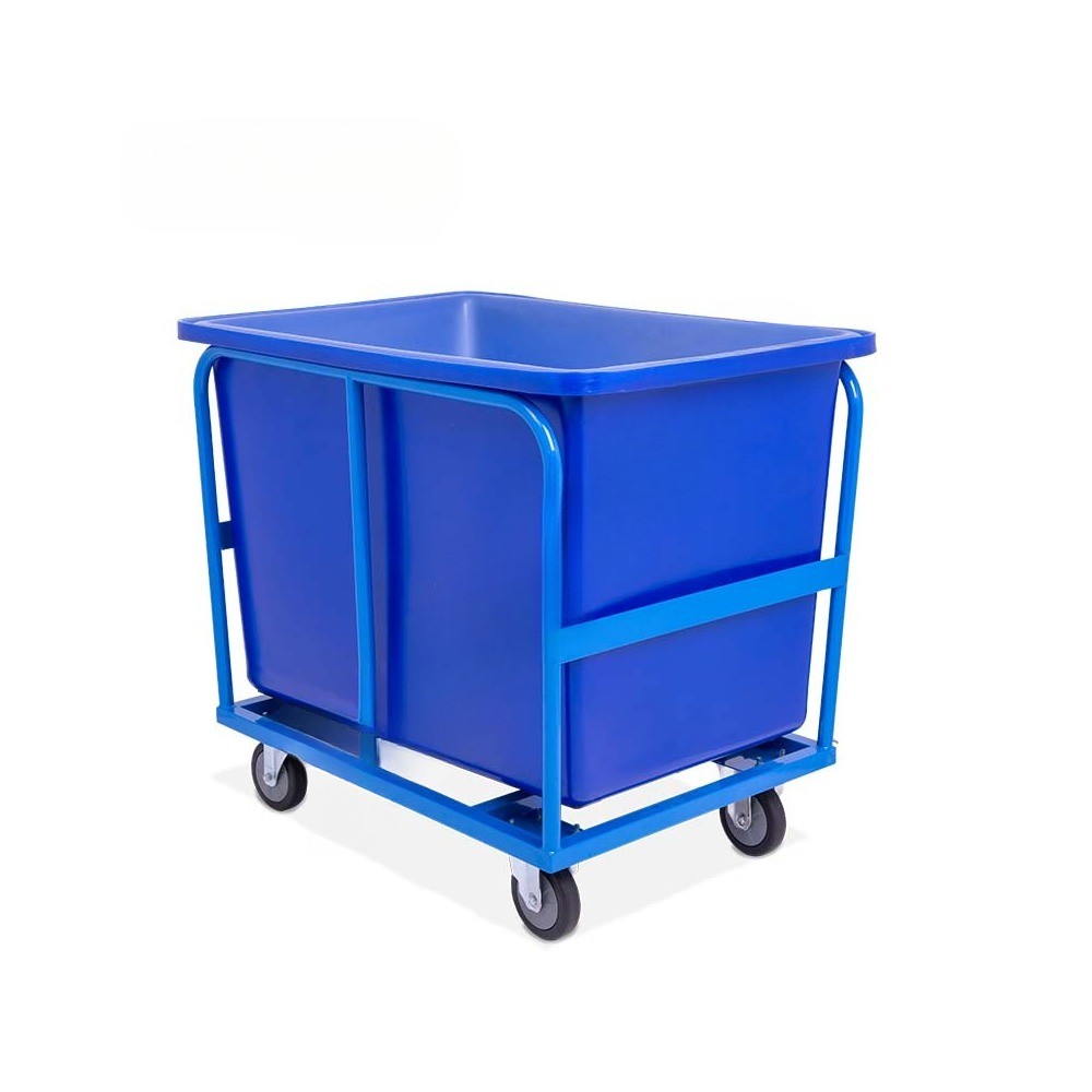 รถเข็นเหล็กไม่มีแฮนด์ JUMBO A061100012 รุ่น PTT03S TT030 พร้อมถังหล่อขนาดใหญ่สีน้ำเงิน 300 ลิตร