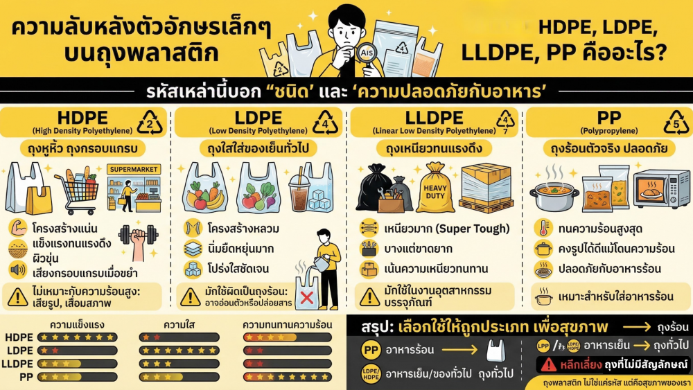 สัญลักษณ์บน ถุงพลาสติก HDPE LDPE LLDPE PP คืออะไร รู้ไว้ก่อนใช้ ปลอดภัยกว่าแค่ “เดาเอา” สัญลักษณ์บน ถุงพลาสติก HDPE LDPE LLDPE PP คืออะไร รู้ไว้ก่อนใช้ ปลอดภัยกว่าแค่ “เดาเอา”