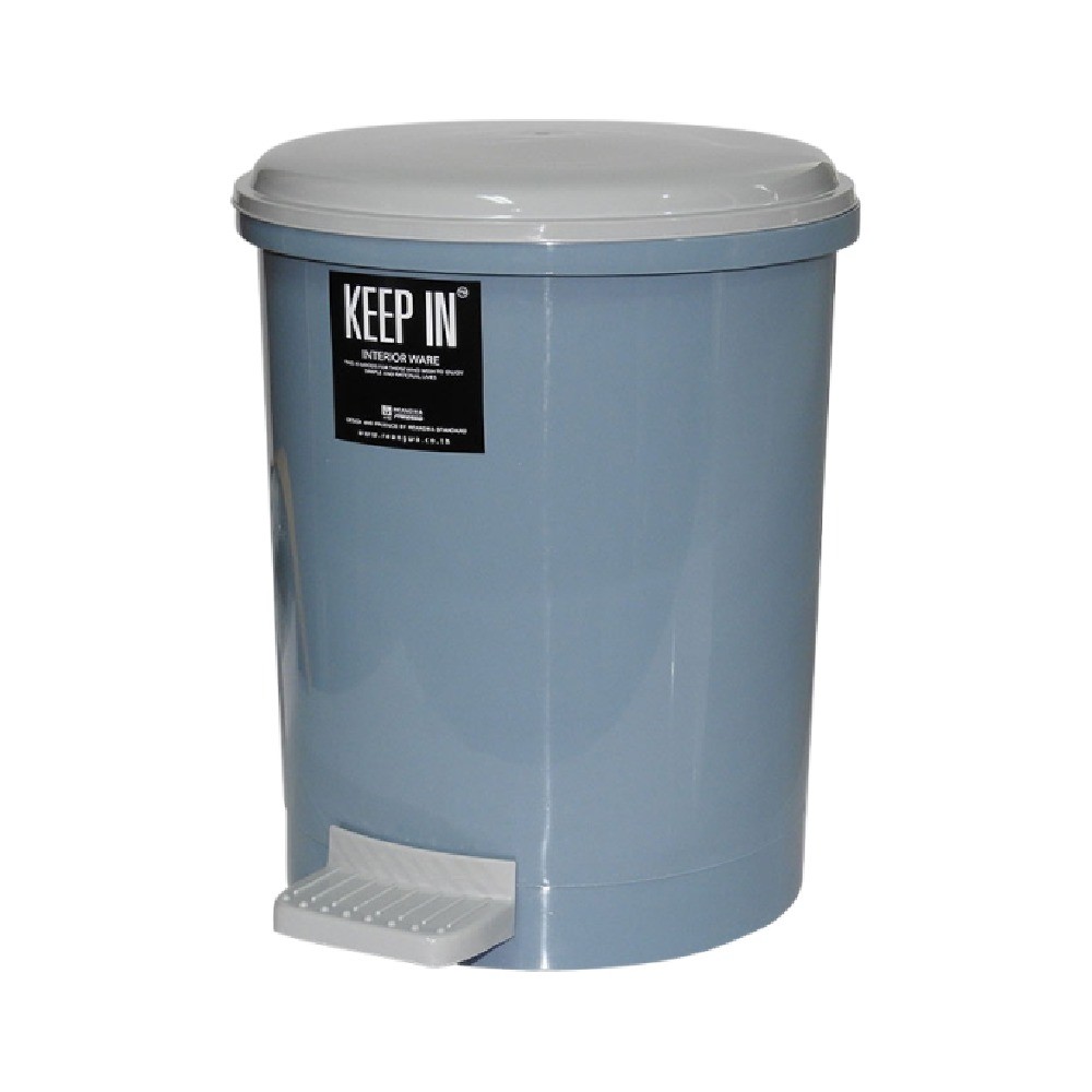 ถังขยะเท้าเหยียบ KEEP IN H050400009 ทรงกลม RW9084 สีฟ้า ขนาด 10 ลิตร