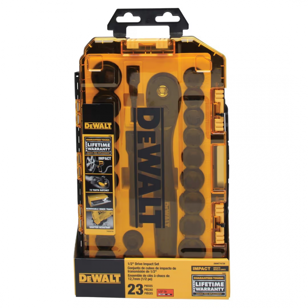ชุดลูกบล็อกลม DEWALT DWMT74739 23 ชิ้น ขนาด 1 2 นิ้ว