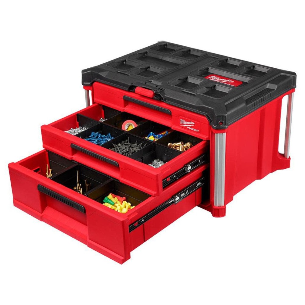 กล่องเครื่องมือ MILWAUKEE 48 22 8447 PACKOUT™ 3 Drawer Tool Box  Multi Depth  3 ลิ้นชัก  เฉพาะกล่อง 