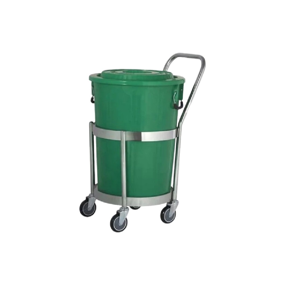 ดอลลี่กลม มีมือจับ JUMBO A050400011 SRH17S พร้อมถังพลาสติก 309 A สีเขียว ขนาด 60 5 ลิตร