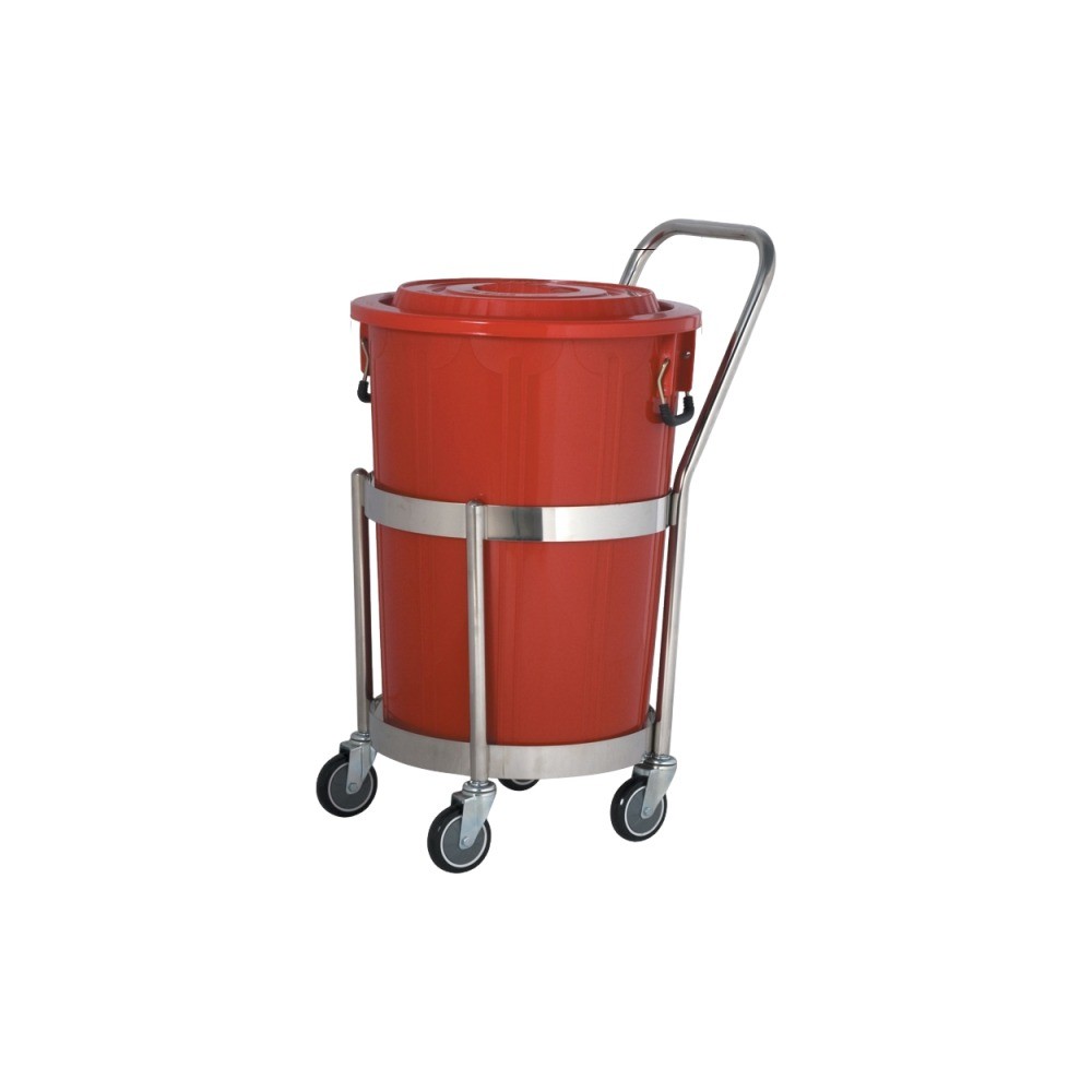 ดอลลี่กลม มีมือจับ JUMBO A050400004 SRH26SN พร้อมถังพลาสติก 26GN สีแดง ขนาด 98 ลิตร