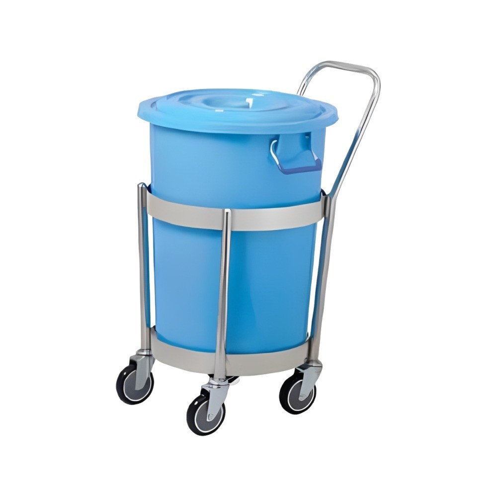 ดอลลี่กลม มีมือจับ JUMBO A050400018 SRH40S พร้อมถังพลาสติก 320 A สีฟ้า ขนาด 125 ลิตร