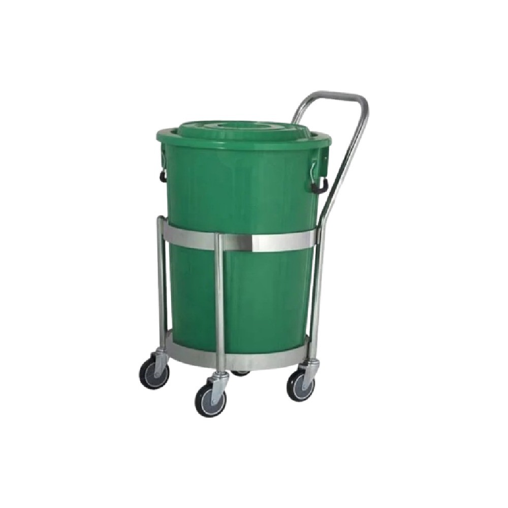 ดอลลี่กลม มีมือจับ JUMBO A050400006 SRH26SN พร้อมถังพลาสติก 26GN สีเขียว ขนาด 98 ลิตร