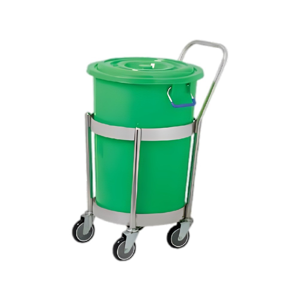 ดอลลี่กลม มีมือจับ JUMBO A050400017 SRH40S พร้อมถังพลาสติก 320 A สีเขียว ขนาด 125 ลิตร
