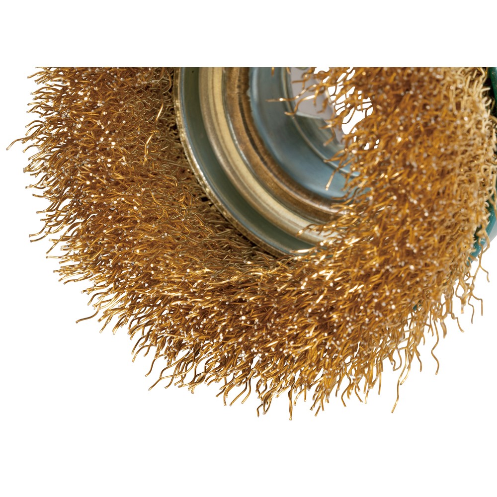 แปรงลวดถ้วยสีทอง MAKITA D 73433 Cup Brush  Crimped Wire  X LOCK ขนาด 75 มม 