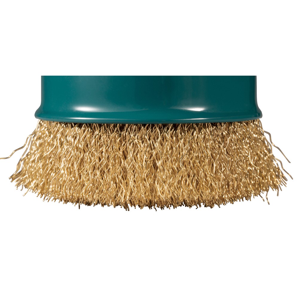 แปรงลวดถ้วยสีทอง MAKITA D 73433 Cup Brush  Crimped Wire  X LOCK ขนาด 75 มม 