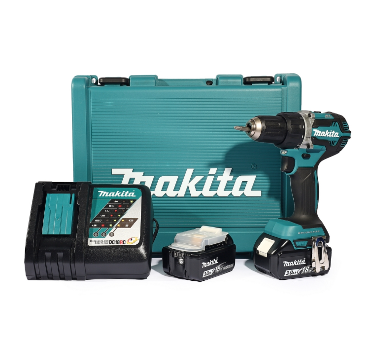 ชุดสว่านไร้สาย MAKITA DDF484RFE 18V มาพร้อมแบตเตอรี่   แท่นชาร์จเร็ว ขนาด 13 มม  