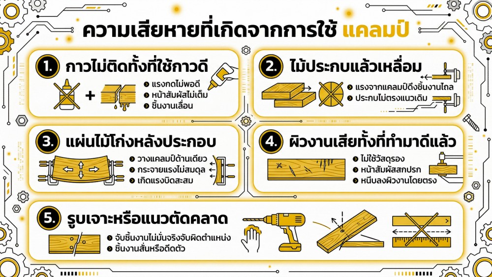เช็คด่วน 5 ข้อผิดพลาดในการใช้ แคลมป์ ที่ทำให้งานพัง เช็คด่วน 5 ข้อผิดพลาดในการใช้ แคลมป์ ที่ทำให้งานพัง