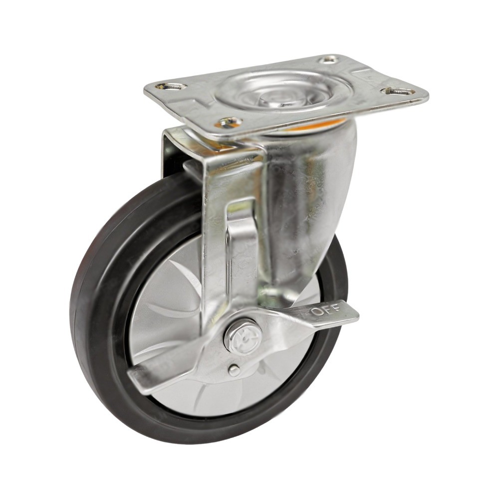 ล้อยางอีลาสติก ER Series 03 SUPO B021616003 ล้อเป็นติดเบรกข้าง ขนาด 125 มม 