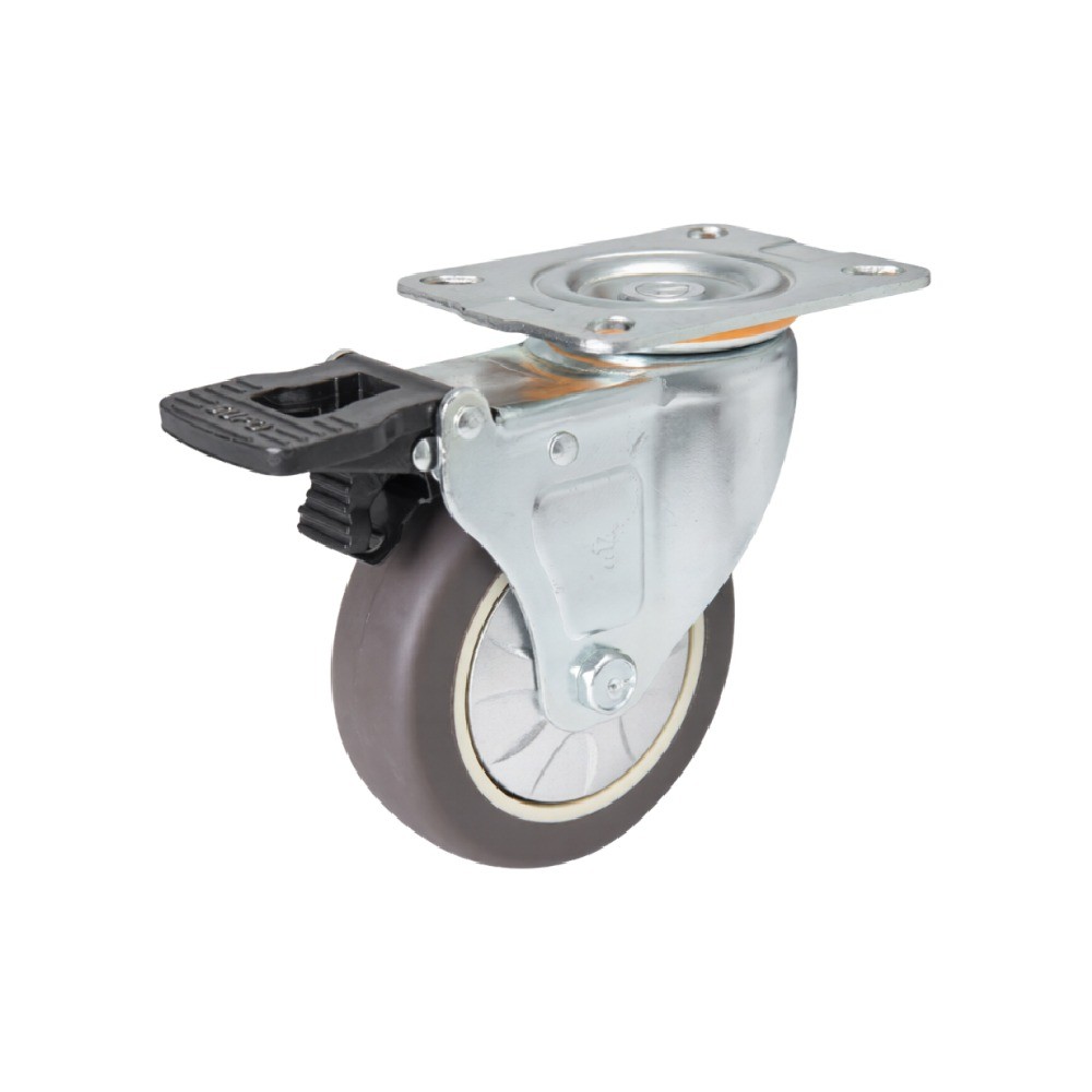 ล้อยางสังเคราะห์ TPR Series 03 SUPO B021006003 ล้อเป็นติดเบรก ขนาด 125 มม 