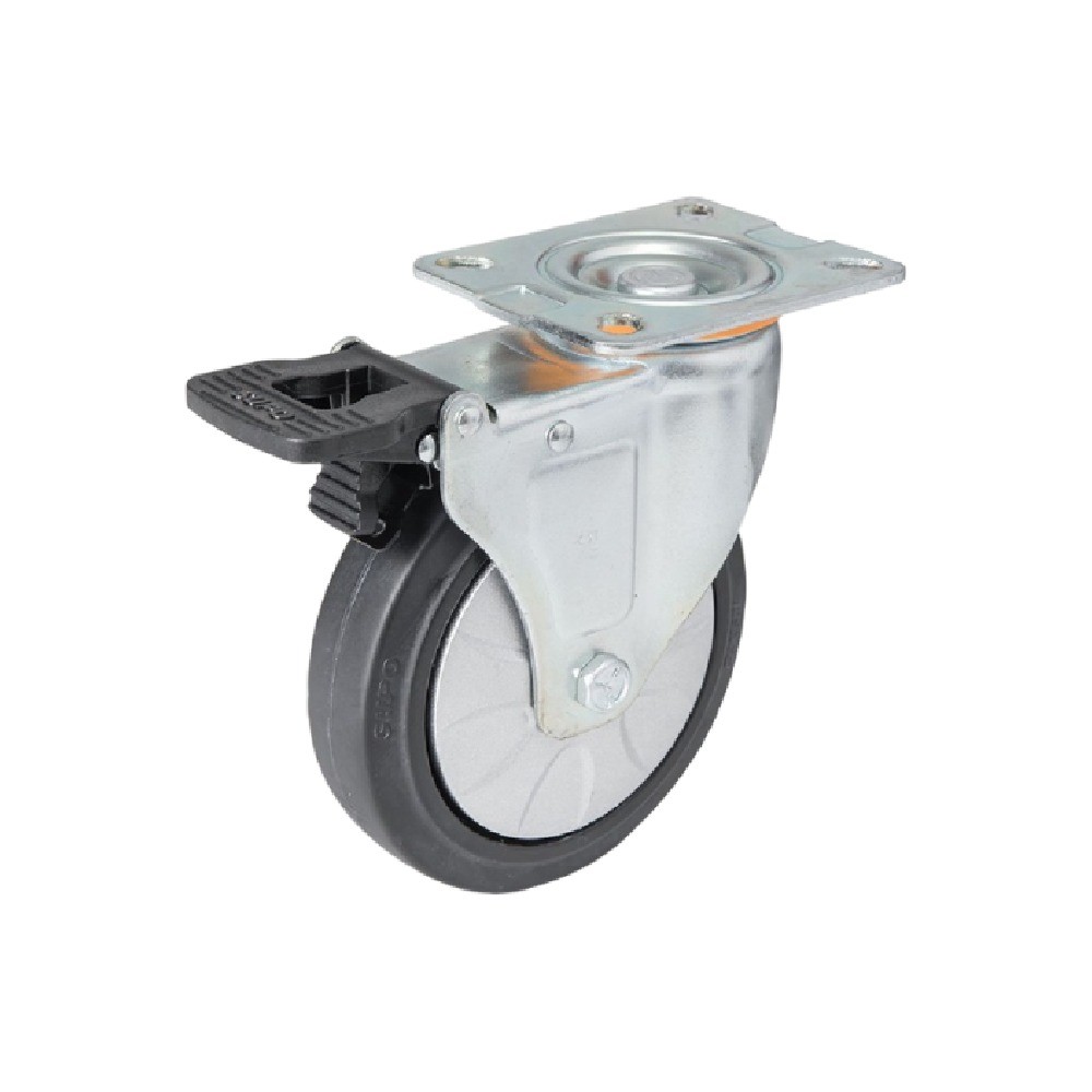 ล้อยางสังเคราะห์ TPR Series 03 SUPO B021006001 ล้อเป็นติดเบรก ขนาด 75 มม 