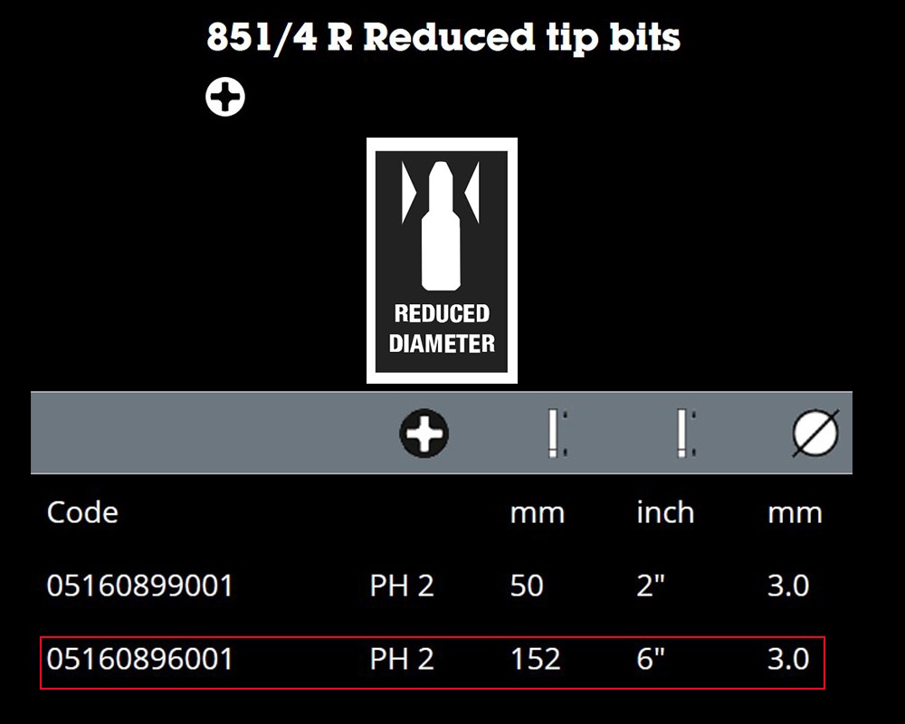 ดอกไขควงหัวแฉก Wera PH2 ขนาด 152 mm. 851/4 R  bits 05160896001