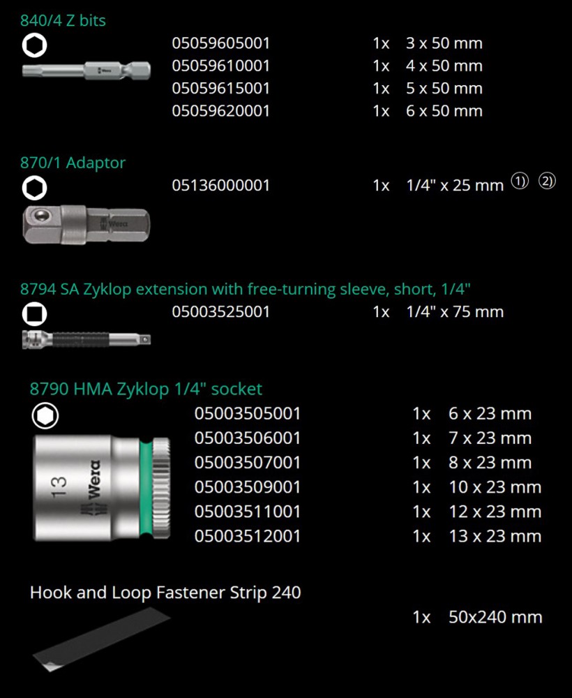 ประแจปอนด์ Wera Click-Torque A 6 Set 1 05130110001 ชุด 20 ชิ้น 2.5-25 Nm