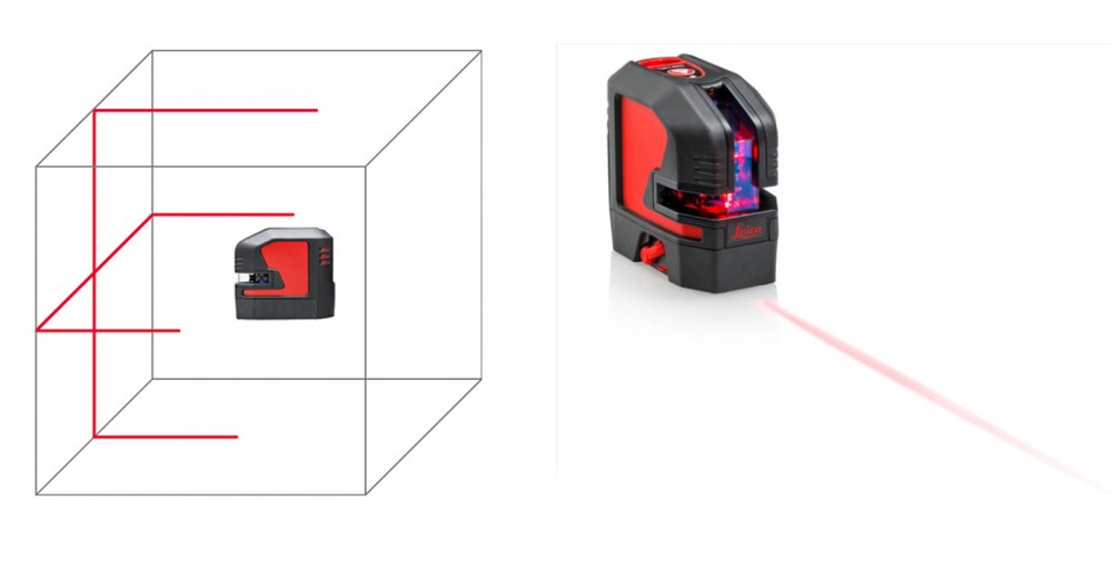 เครื่องวัดระยะ Leica LINO L2s ระยะการทํางานสูงสุด 25 เมตร, แสงเลเซอร์สีแดง