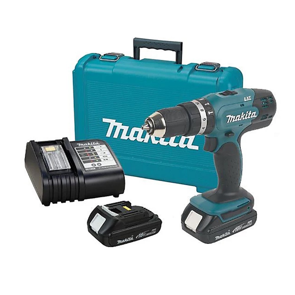 ชุดสว่านกระแทกไร้สาย MAKITA DHP453SYE ขนาด 1/2 นิ้ว, แรงดันไฟฟ้า 18 โวลต์