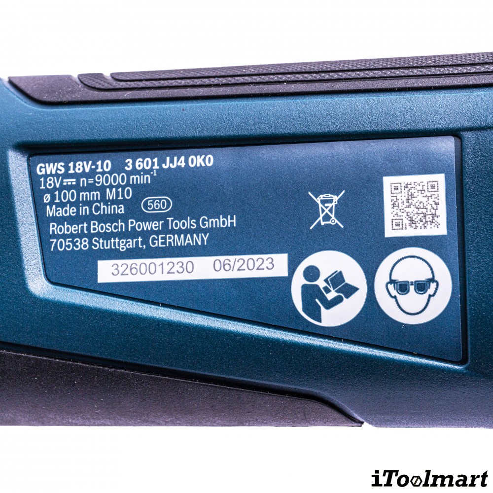 เครื่องเจียรไร้สาย BOSCH GWS 18V-10 SOLO ขนาด 4 นิ้ว (ตัวเปล่า)