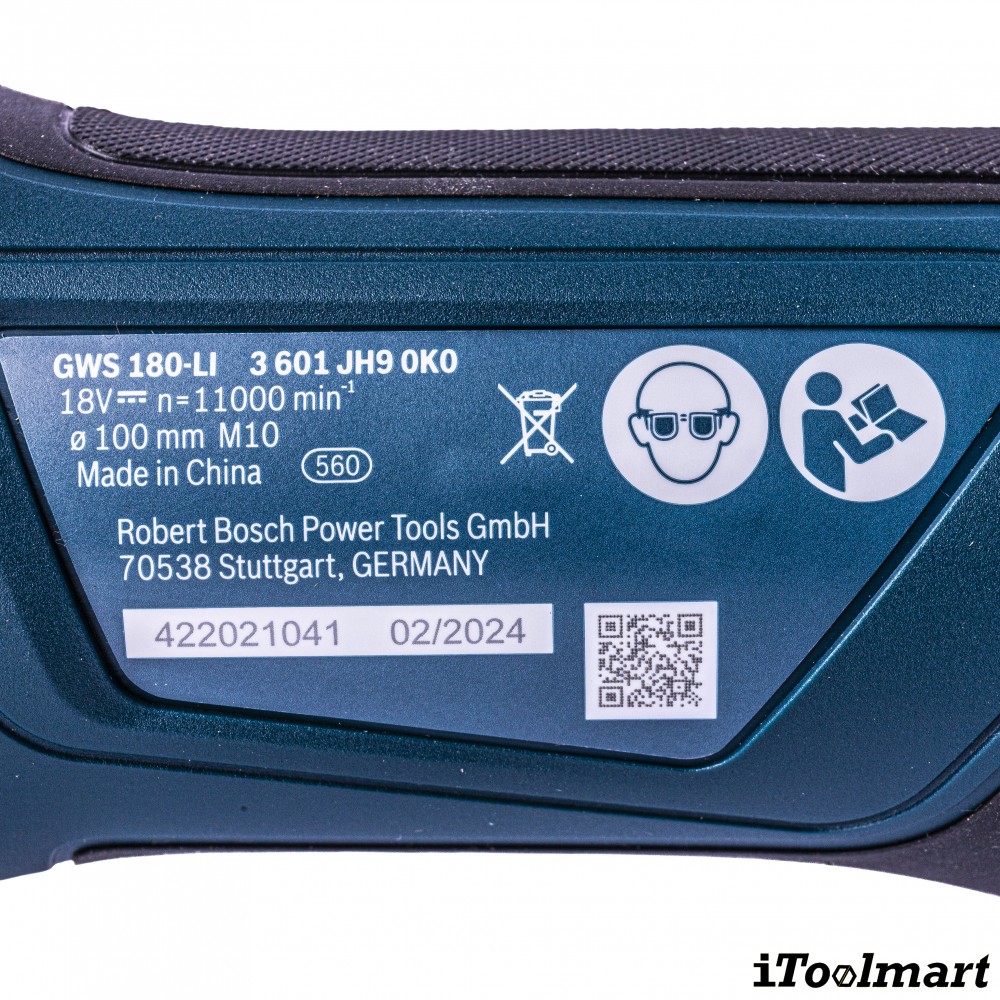 เครื่องเจียรไร้สาย BOSCH GWS 180 LI ขนาด 4 นิ้ว (ตัวเปล่า)