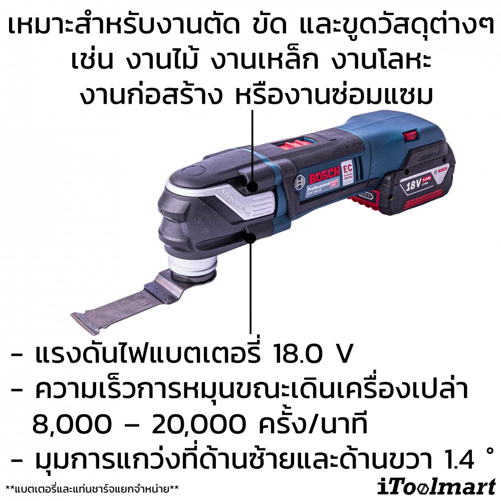 เครื่องตัดเอนกประสงค์ไร้สาย BOSCH รุ่น GOP 18V-28 (ตัวเปล่า)