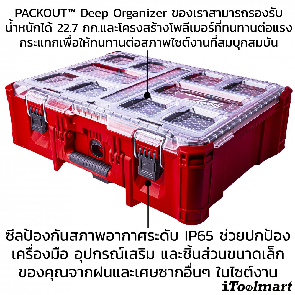 กล่องเครื่องมือ MILWAUKEE 48-22-8432 PACKOUT DEEP Organizer