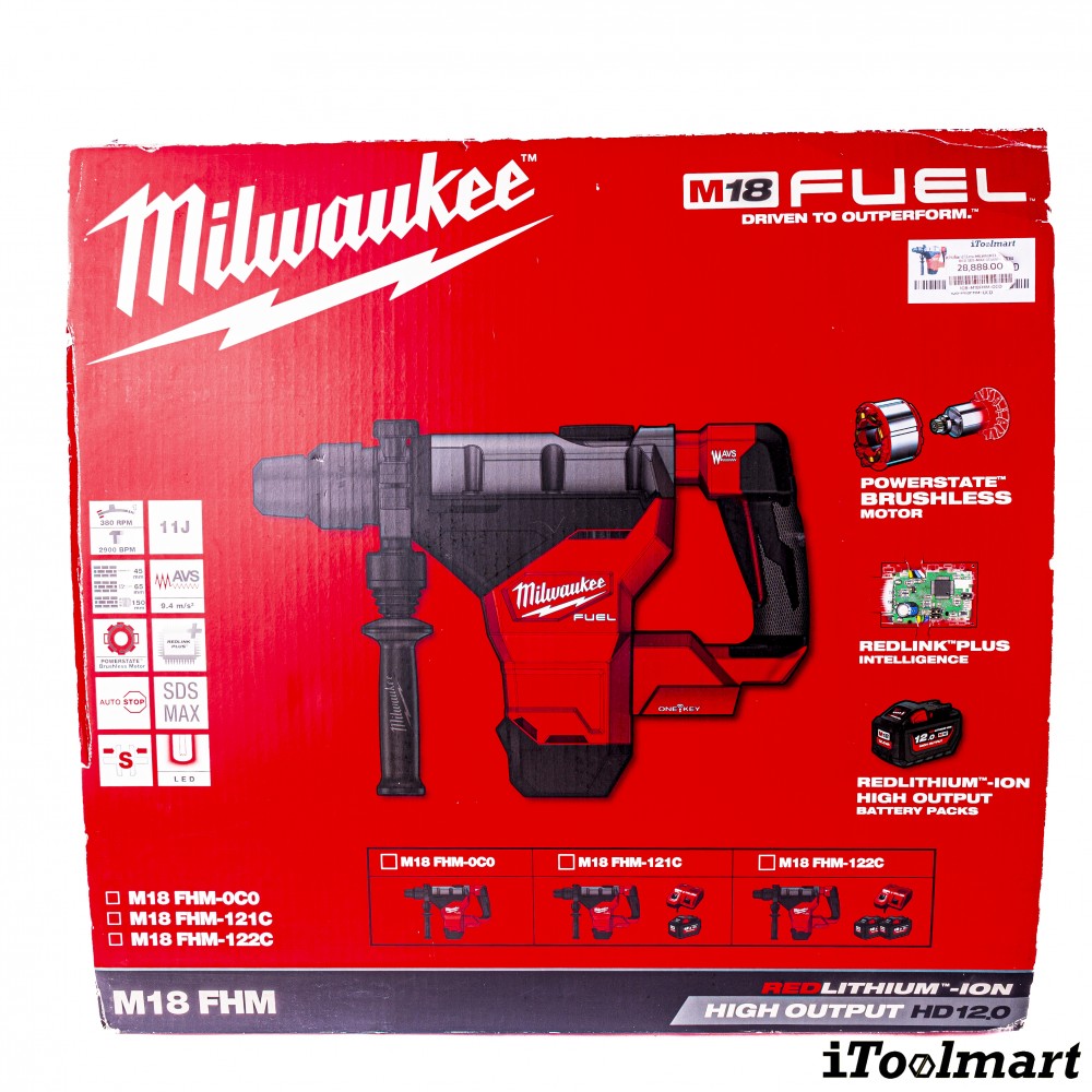 สว่านโรตารี่ ไร้สาย Milwaukee M18FHM-0C0 SDS-MAX (ตัวเปล่า)