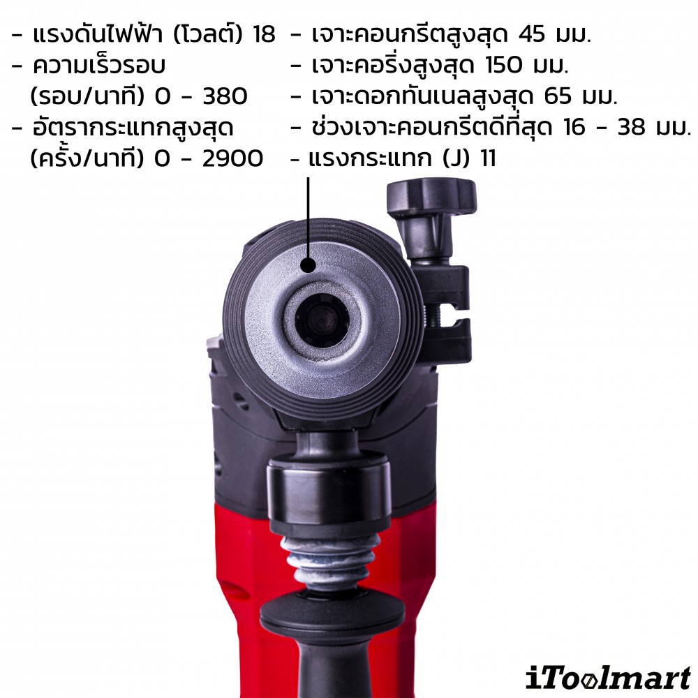 สว่านโรตารี่ ไร้สาย Milwaukee M18FHM-0C0 SDS-MAX (ตัวเปล่า)