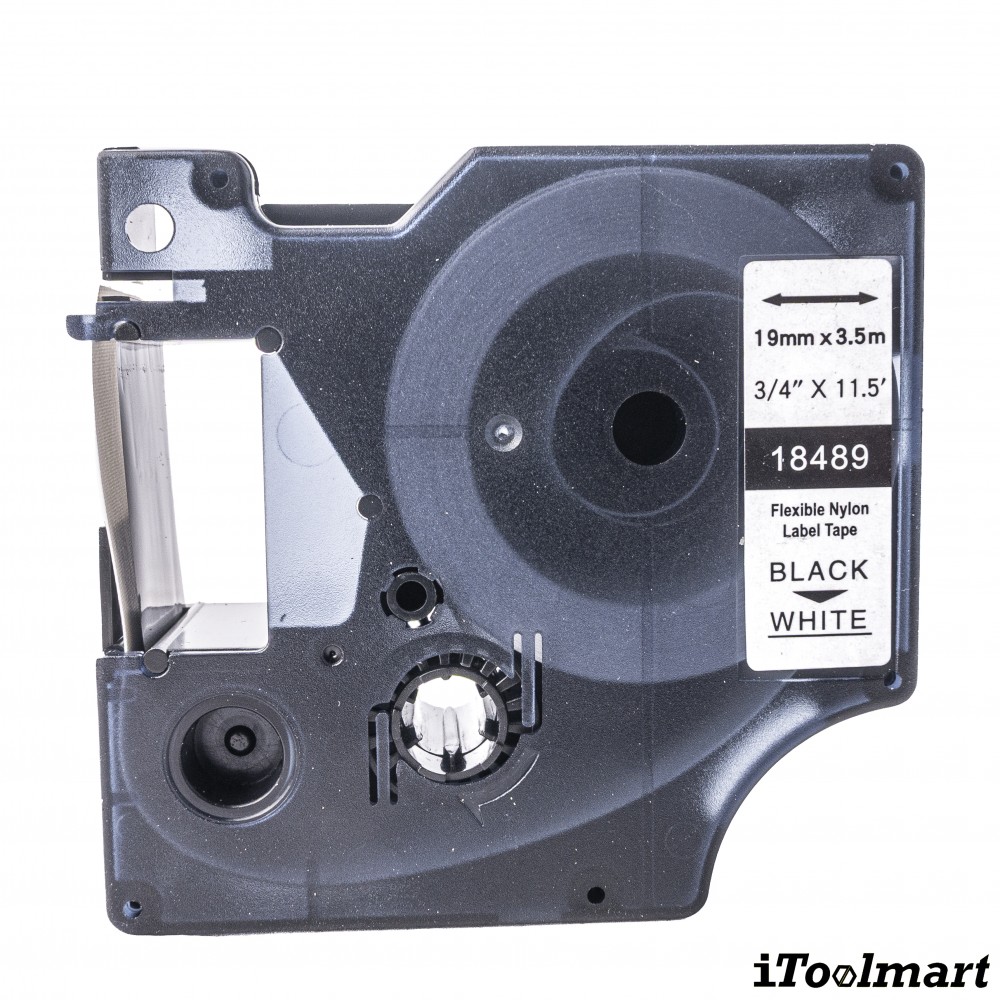 เทปติดฉลาก BASIC INDUSTRIAL 18489 Nylon Label Tape สีขาว ขนาด 19 มม. x 3.5 ม. สำหรับเครื่องพิมพ์ DYMO LabelManager 160
