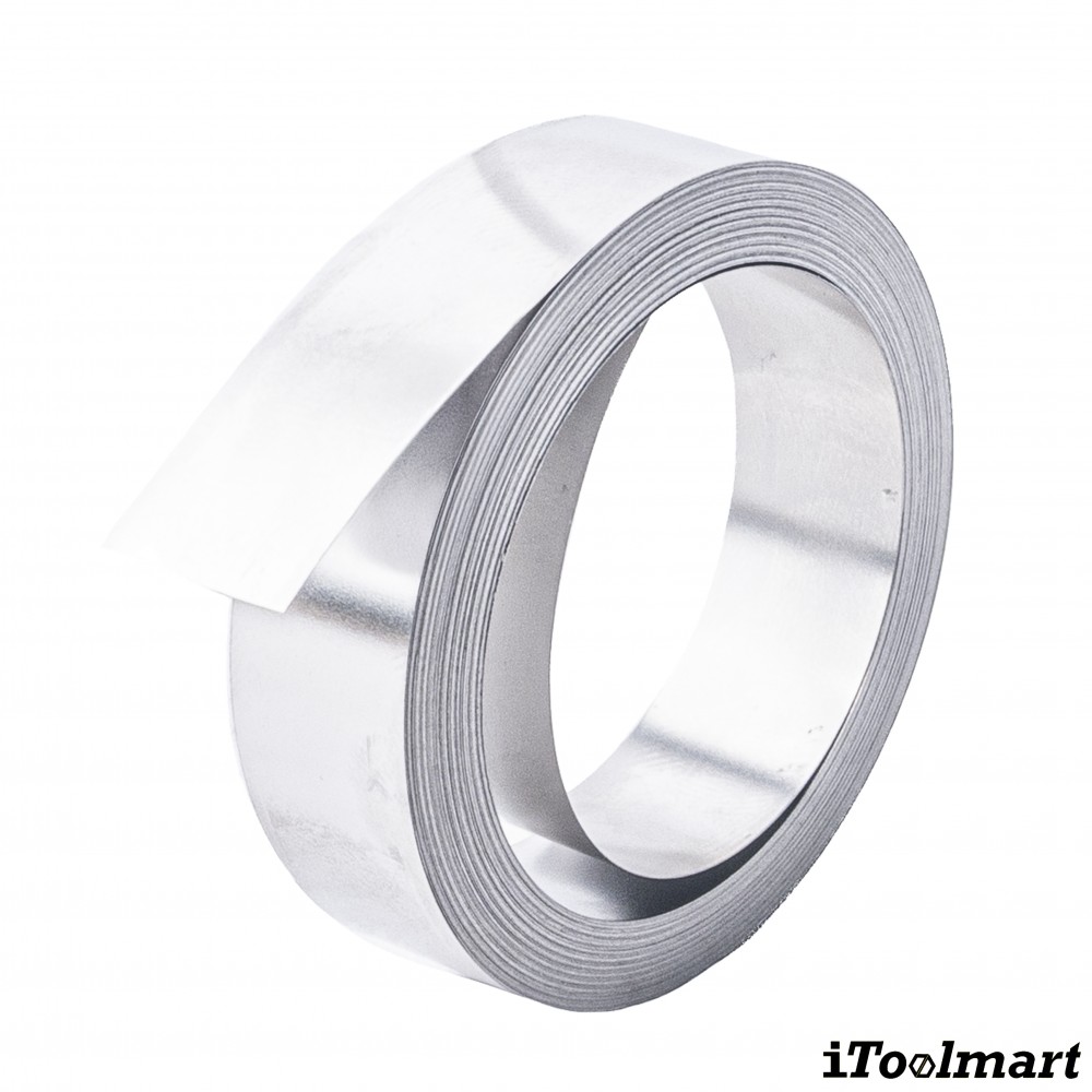 เทปอะลูมิเนียม BASIC INDUSTRIAL 31000 Aluminum Non-adhesive Embossing Label Tape ขนาด 12 มม. x 4.8 ม. สำหรับเครื่องพิมพ์ Dymo Rhino M1011 Metal Embosser