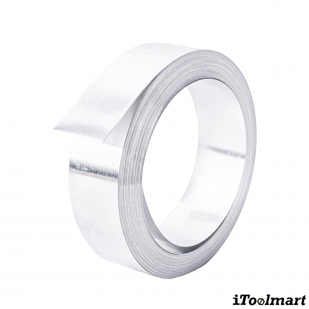 เทปสแตนเลส BASIC INDUSTRIAL 32500 Stainless Steel Non-adhesive Embossing Label Tape ขนาด 12 มม. x 4.8 ม. สำหรับเครื่องพิมพ์ Dymo Rhino M1011 Metal Embosser