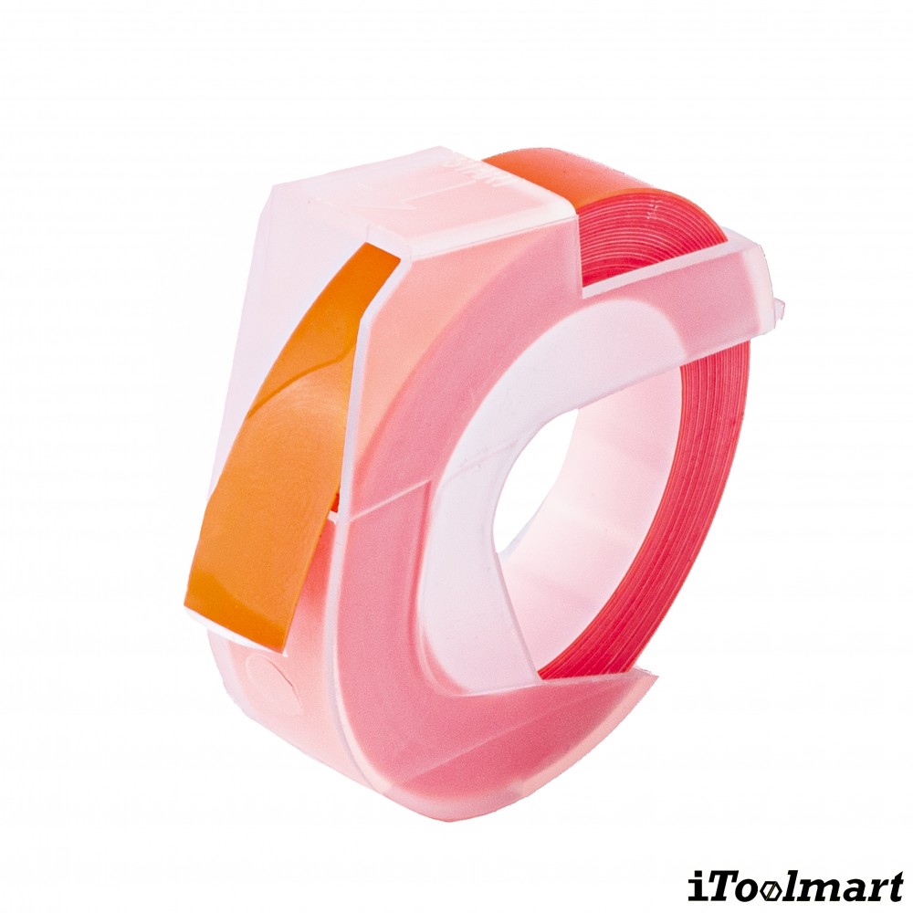 เทปพลาสติก BASIC INDUSTRIAL 520109 3D Embossing Label Tape สีส้ม ขนาด 9 มม. x 3 ม. สำหรับเครื่องพิมพ์ Dymo Embossing Organizer Xpress