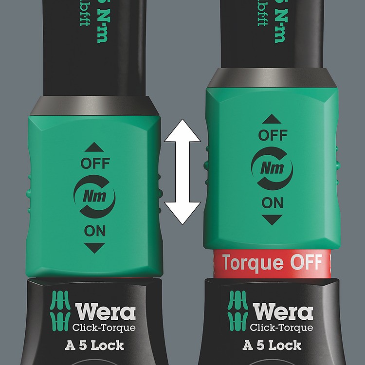 ประแจปอนด์ Wera Click-Torque Lock A 5 R/L ขนาด 1/4 นิ้ว 2.5 - 25 Nm 05075693001
