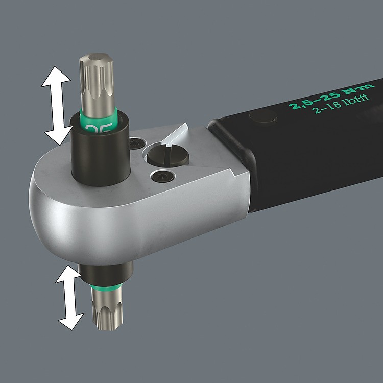 ประแจปอนด์ Wera Click-Torque Lock A 6 R/L ขนาด 1/4 นิ้ว 2.5 - 25 Nm 05075694001