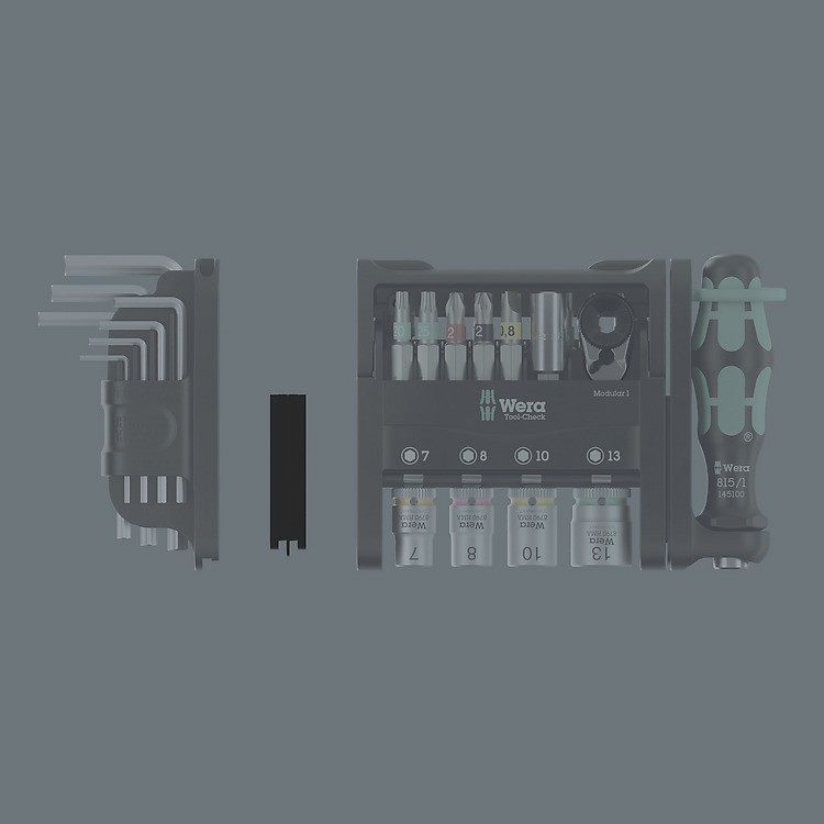 Jeu D'outils Compact Wera Tool-Check Modular Set Imperial 1 - Clés Hex, Tournevis, Adaptateur, Pour Vissage Mécanique Et Précision