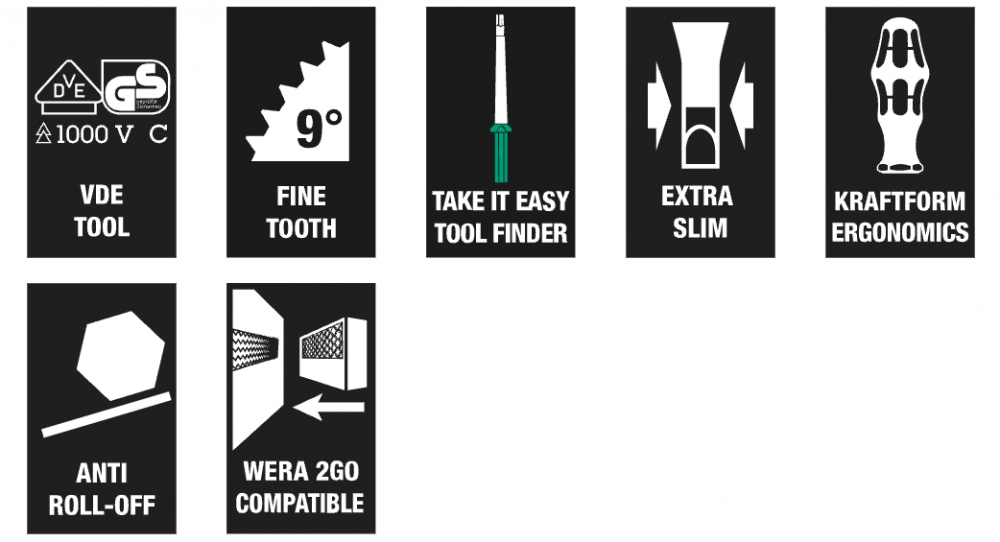 ชุดไขควง Wera Kraftform Kompakt VDE 17 extra slim 2 Tool finder 05006610001 (17 ชิ้น)