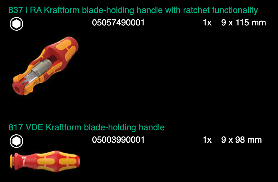 ชุดไขควง Wera Kraftform Kompakt VDE 17 extra slim 2 Tool finder 05006610001 (17 ชิ้น)