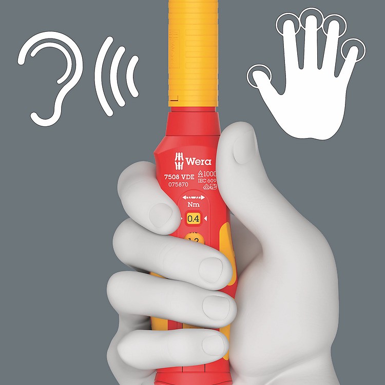 ไขควงทอร์ค Wera 7508 VDE Kraftform Safe-Torque Speed Torque screwdriver แรงบิด 0.4-2.0 Nm 05075870001