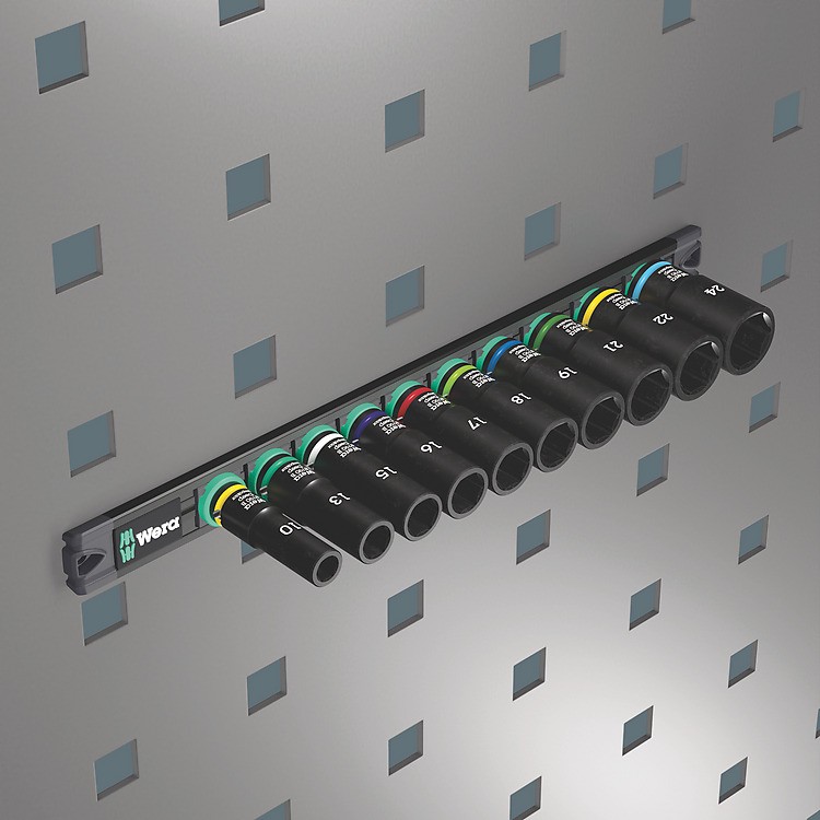 ชุดลูกบล็อก Wera 9661 Magnetic rail B Impaktor Deep Imperial 1 socket set ขนาด 3/8 นิ้ว 05005591001 (9 ชิ้น)