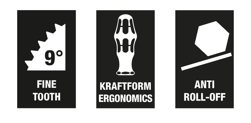ไขควงสั้นก็อกแก็ก Wera Kraftform Kompakt Stubby magazine RA 4 05008893001 (6 ชิ้น)