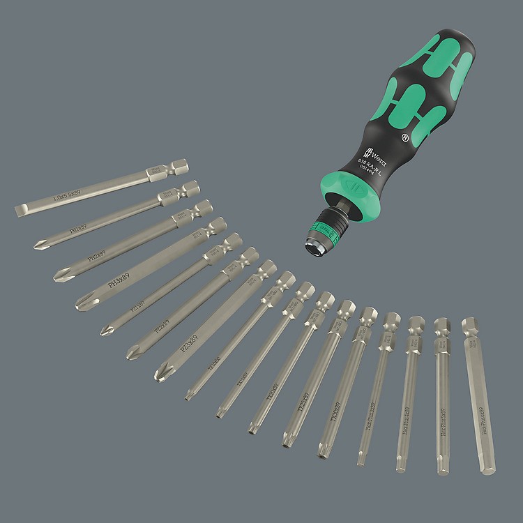 ชุดไขควงก๊อกแก๊ก Wera Kraftform Kompakt 60 RA-R 1 05051530001 (17 ชิ้น)