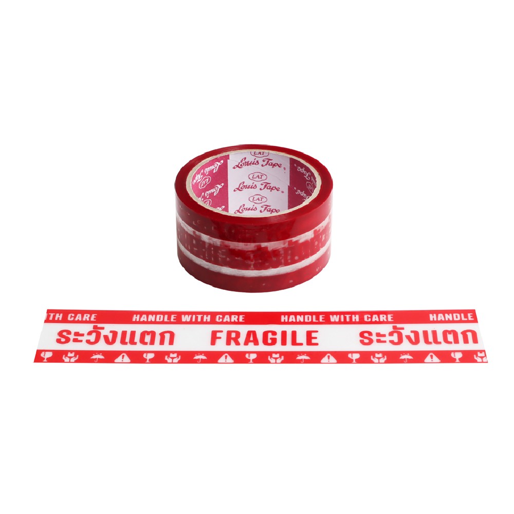เทปพิมพ์ลาย LOUIS TAPE ระวังแตก ขนาด 48 มม  x 45 หลา